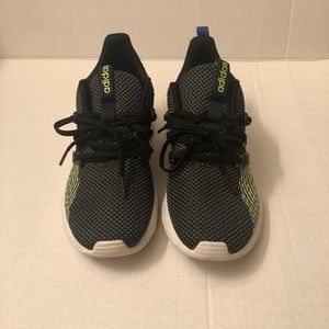 Grey/black blue/green Adidas shoes. Mens size 7.